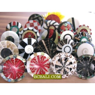 Balinese Seashells Finger Rings Resin Motif 